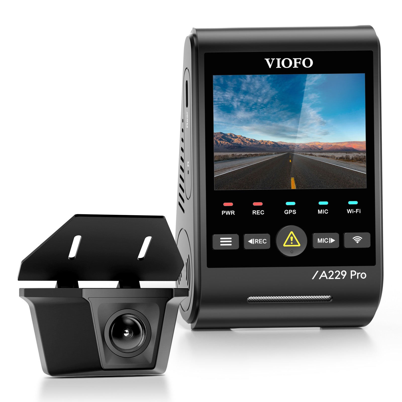 VIOFO A229 Pro-W 2CH 4K Front+2K Waterproof Rear Camera with Dual Sony STARVIS 2 Sensors, 2-Channel HDR, Ultra Fast 5GHz Wi-Fi & Precise GPS, Smart Voice Control