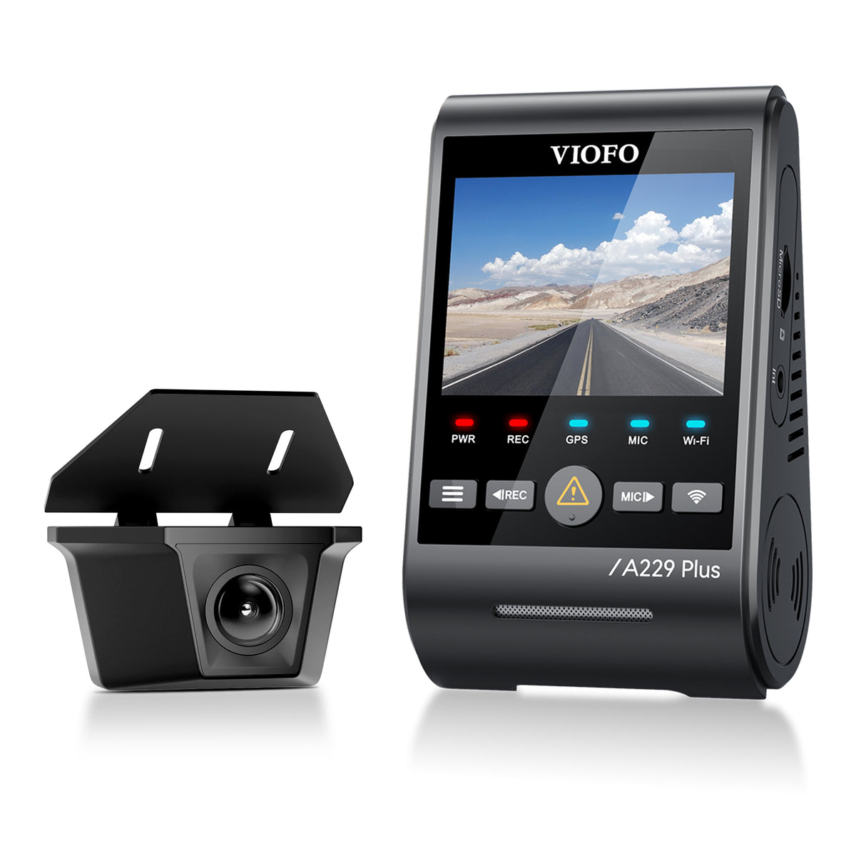 VIOFO A229 Plus-W 2CH 2K Front+2K Waterproof Rear Camera with Dual Sony STARVIS 2 Sensors, 2-Channel HDR, Ultra Fast 5GHz Wi-Fi & Precise GPS, Smart Voice Control