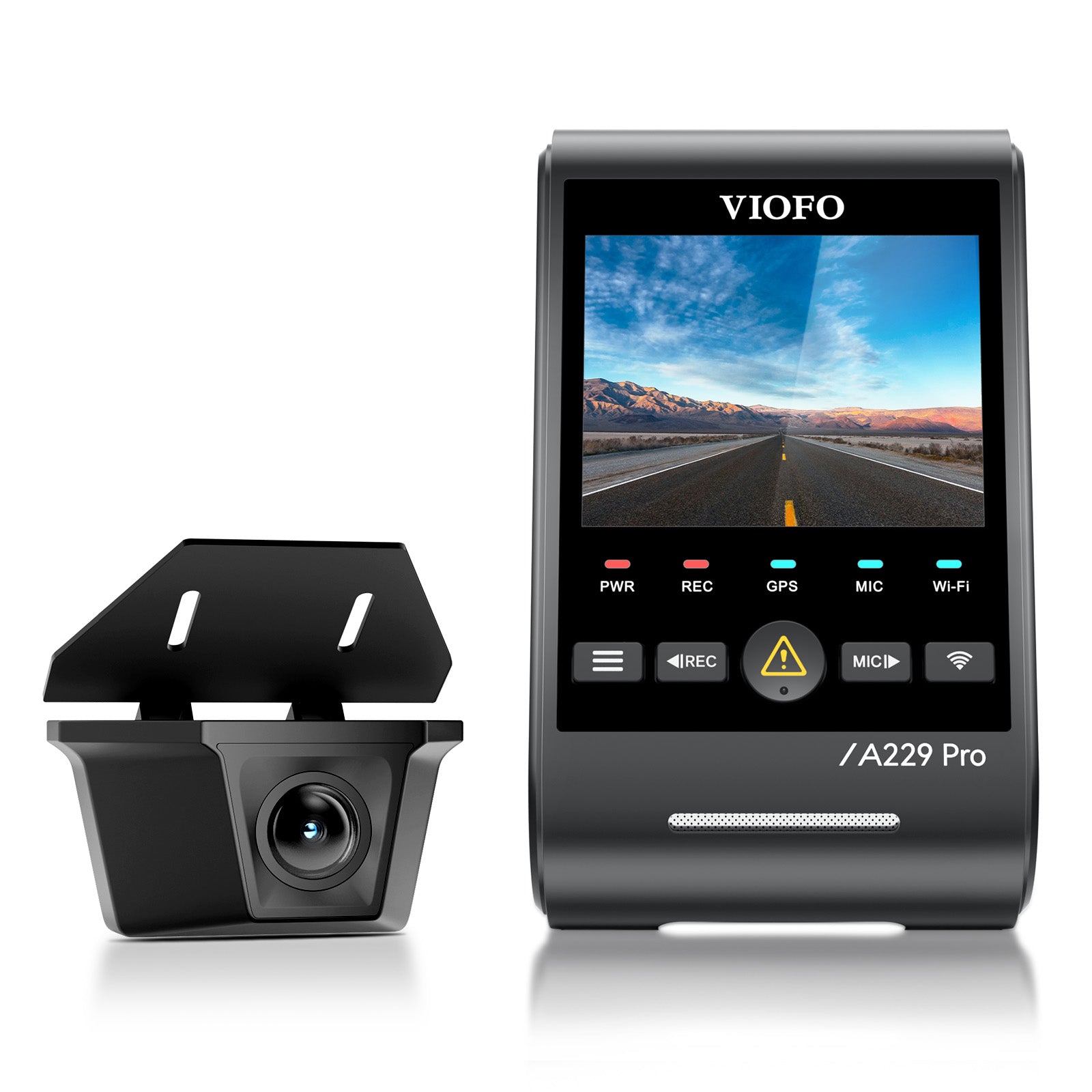 VIOFO A229 Pro-W 2CH 4K Front+2K Waterproof Rear Camera with Dual Sony STARVIS 2 Sensors, 2-Channel HDR, Ultra Fast 5GHz Wi-Fi & Precise GPS, Smart Voice Control