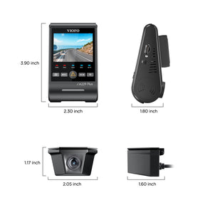 VIOFO A229 Plus-W 2CH 2K Front+2K Waterproof Rear Camera with Dual Sony STARVIS 2 Sensors, 2-Channel HDR, Ultra Fast 5GHz Wi-Fi & Precise GPS, Smart Voice Control