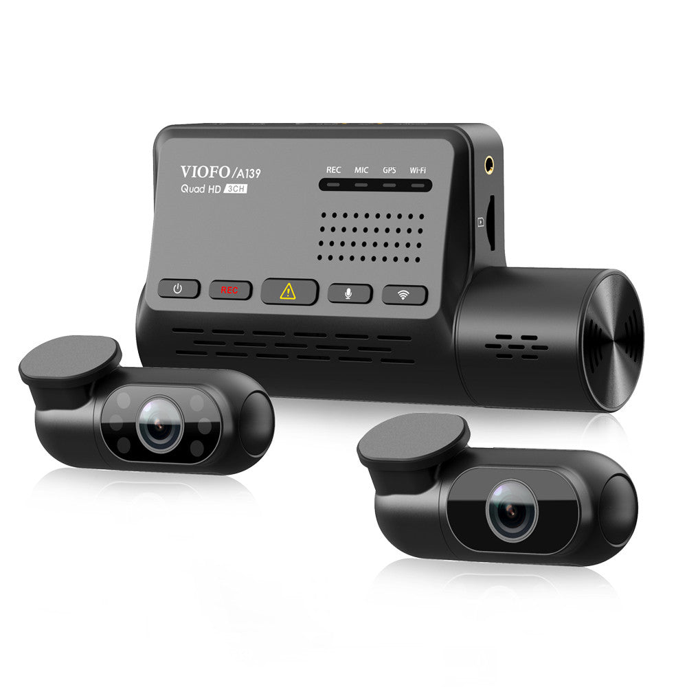 A139 3CH 3 Channel Dash Cam Front 2K 1440P + Interior 1080P + Rear 1080P 5GHz Wi-Fi GPS Dash Camera