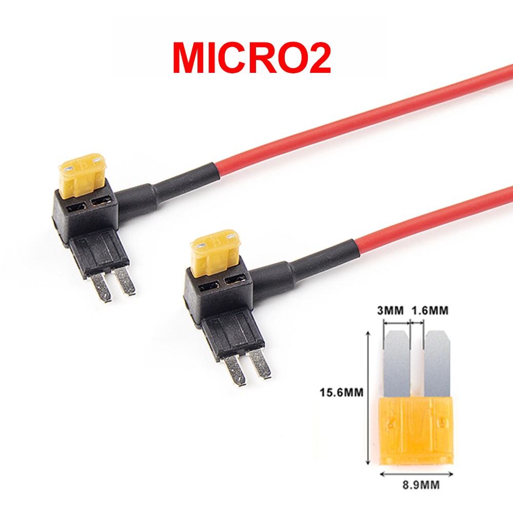 2PCS Circuit Fuse Tap with Mini, Micro2, Micro3, ATO, Mini Low Profile Adapter Holder