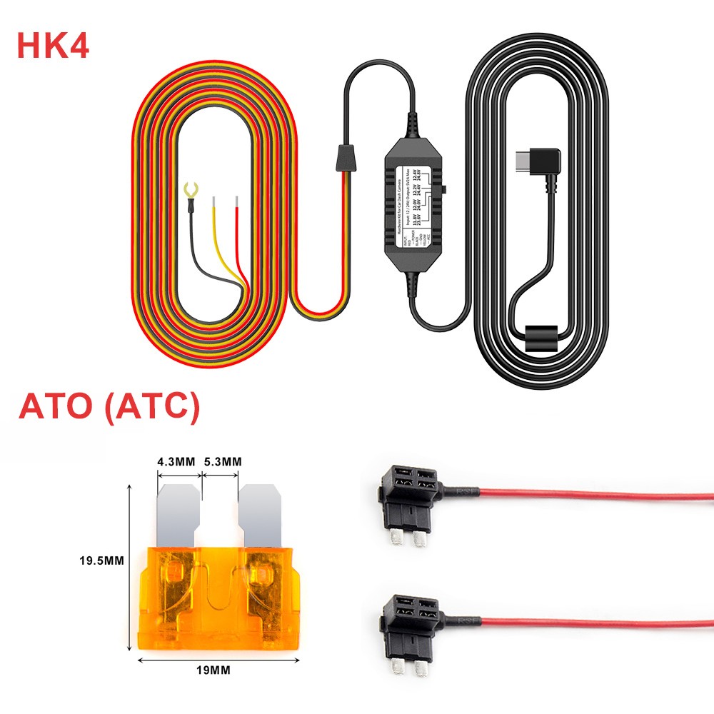VIOFO 6M (19.68ft)Type-C HK4 Hardwire Kit For A119 MINI 2/A229 DUO/A229 PLUS/A229 PRO/T130/WM1/A329
