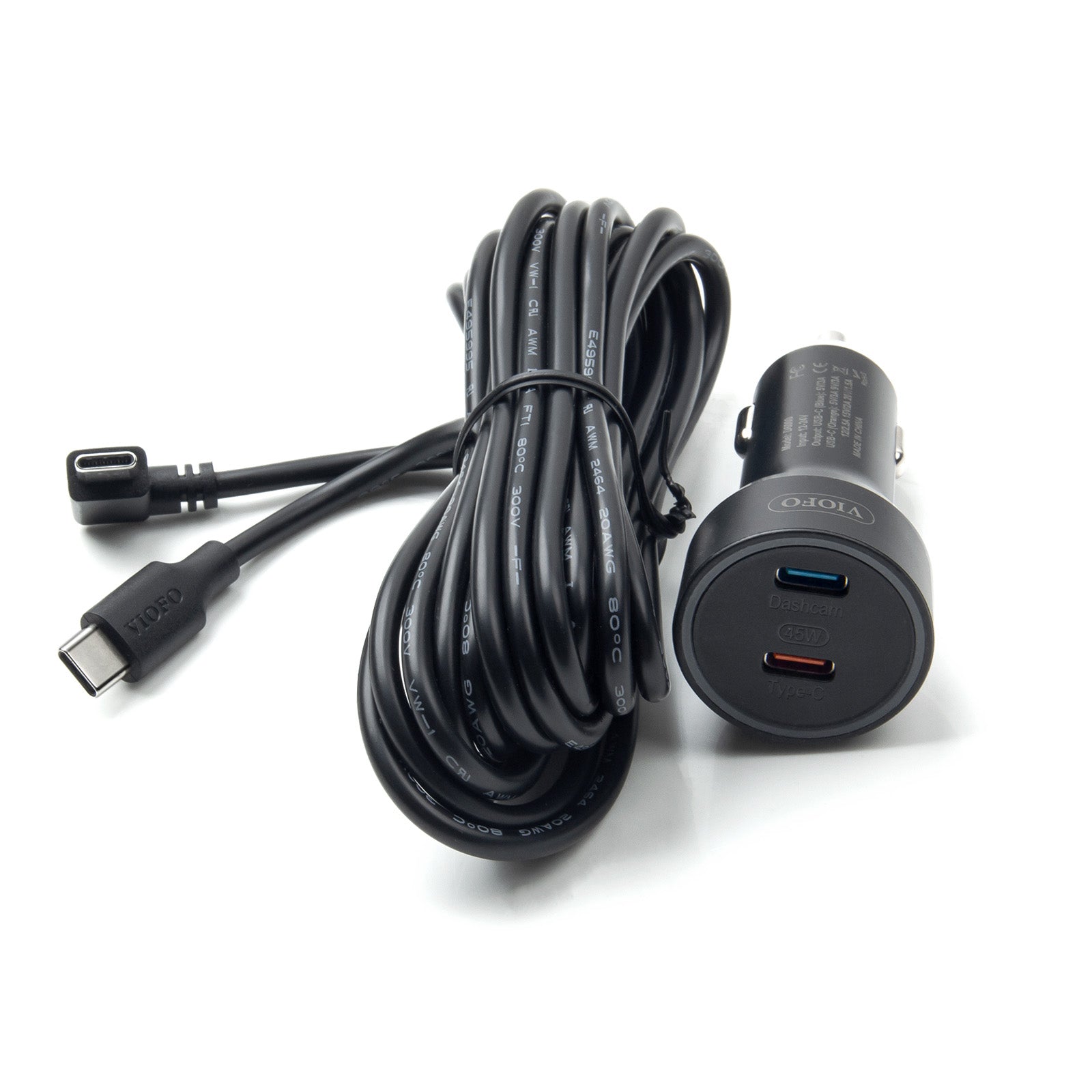 VIOFO D6000 Type-C Dual USB Cigarette Car Charger for A329/A329S/A229 Ultra Dashcam