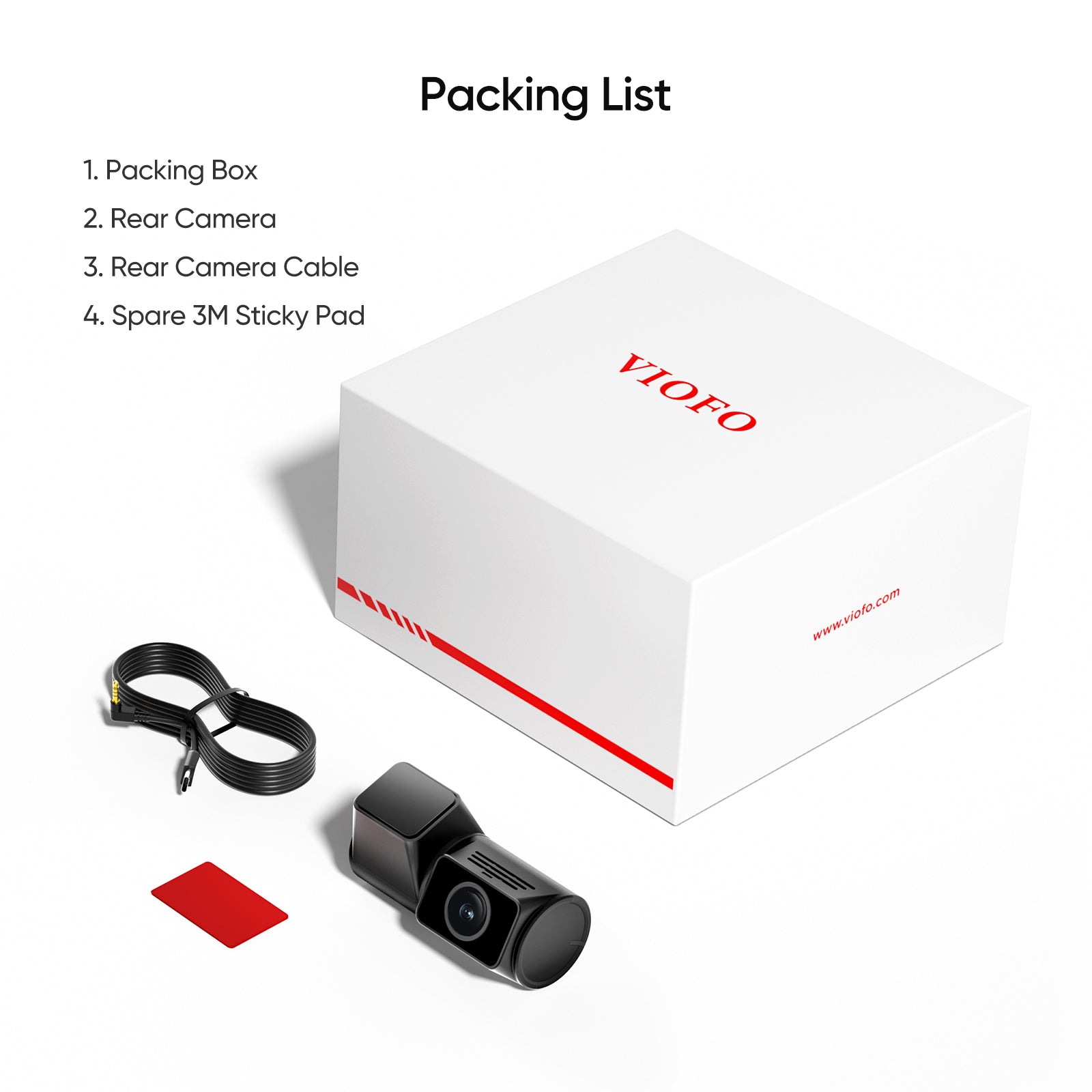 VIOFO RC320 AHD 1080P Rear Camera with 6M Jack Plug Cable and Sticker for A229 Plus/A229 Pro