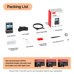 VIOFO A329S 1CH 4K 60FPS Wi-Fi 6 HDR Dash Cam with Sony STARVIS 2 Sensor, Support SSD Storage, Low Power Impact Detection, Hybrid Parking Recording
