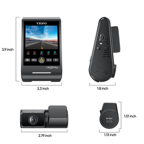 VIOFO A229 Pro Tele 2CH 4K HDR Front+2K HDR Telephoto Camera with 4x Optical Zoom, Dual Sony STARVIS 2 Sensors, Smart Voice Control, Capture Details From a Distance