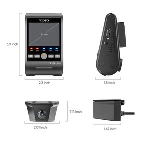 VIOFO A229 Ultra-W 2CH 4K Front+4K Waterproof Rear Camera with Dual Sony STARVIS 2 Sensors, 2-Channel 4K HDR, F1.5 Super Aperture and IP67 Rating Waterproof Lens