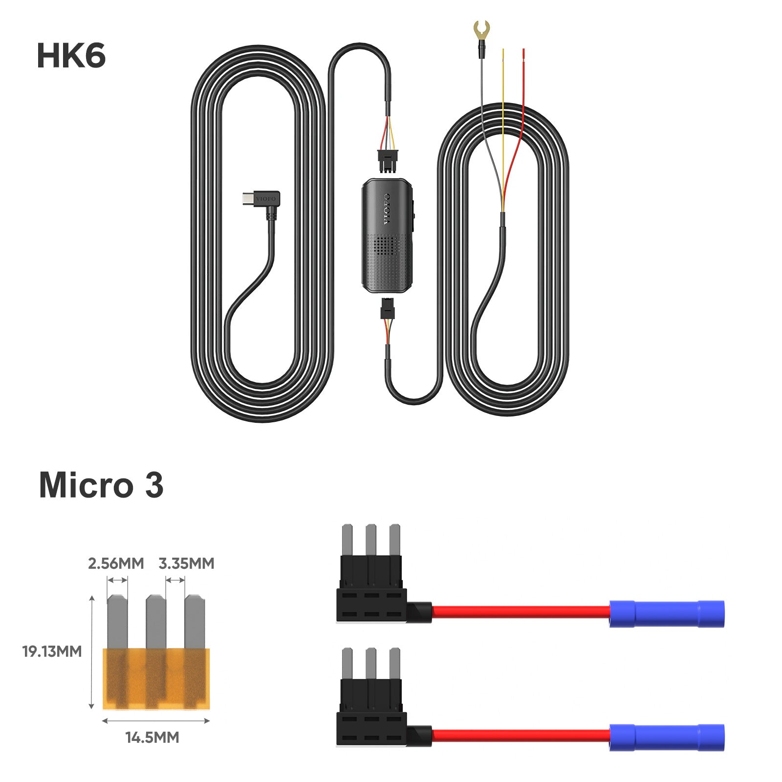VIOFO Type-C HK6 ACC Hardwire Kit for A329S Series, Support Hybrid Parking Mode, Automatic Voltage Display, Low Power Consumption