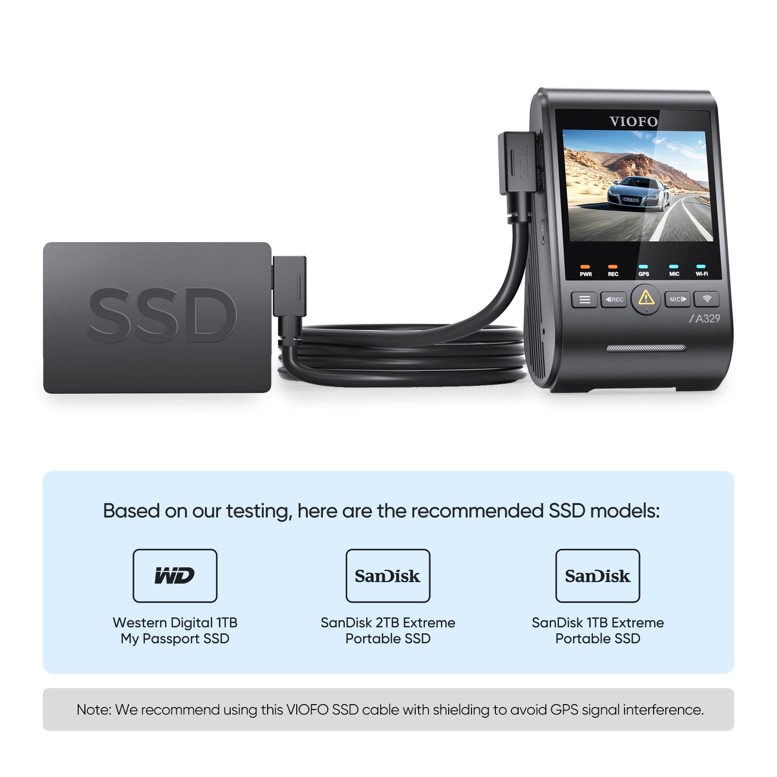 1.8M/2.5M SSD Hard Drive Data Connection Cable for VIOFO A329/A329S Series